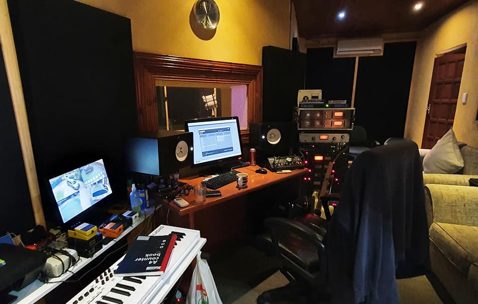 Artist recording in the studio